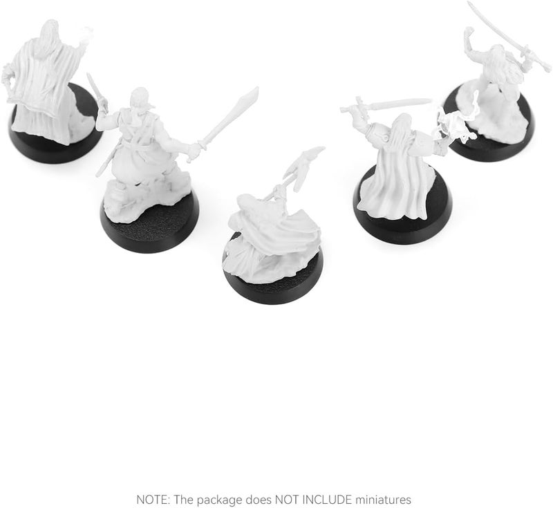 FIGURESLAB Store 100PCS 25mm/0.98inch Textured Plastic Black Round Miniature Bases, Model Base for Gaming Miniatures or Wargames Table Top Games - Image 5
